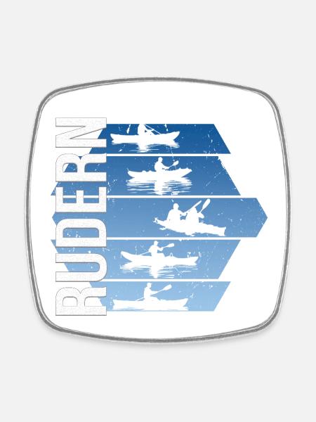 Rudern - Viereckiger Kühlschrankmagnet - Weiß