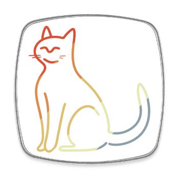 Katze Skizze Vintage Look - Viereckiger Kühlschrankmagnet - Weiß - Vorne