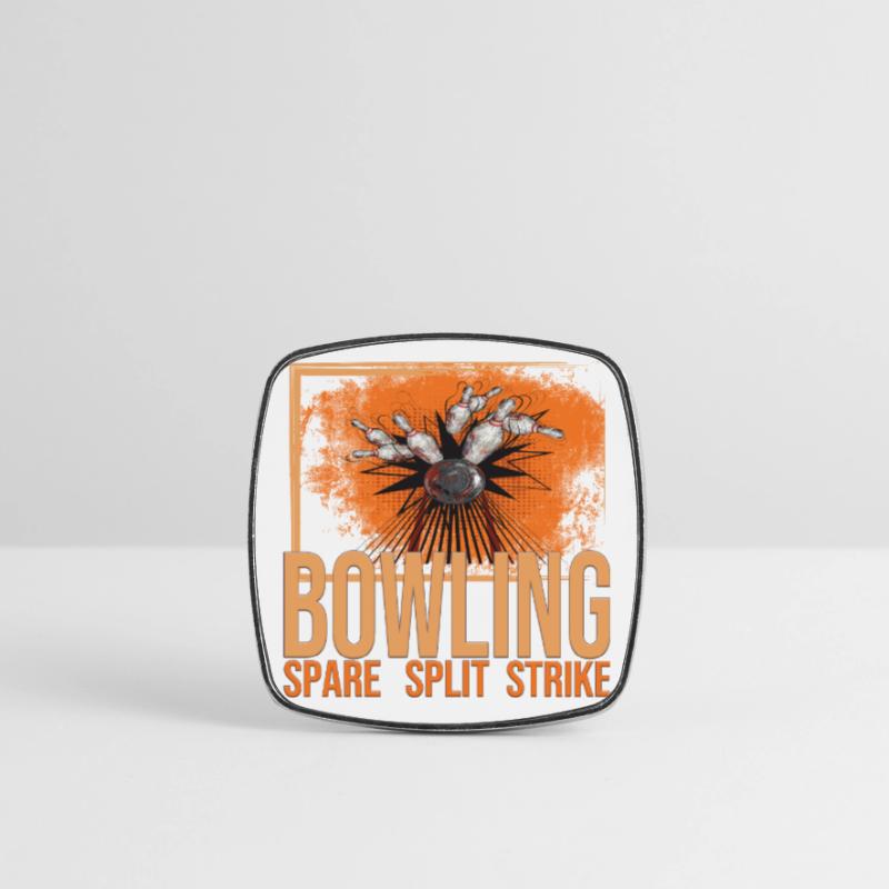 Bowling - Spare - Split - Strike Viereckiger Kühlschrankmagnet