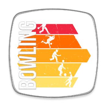 Bowling - Viereckiger Kühlschrankmagnet - Weiß - Vorne