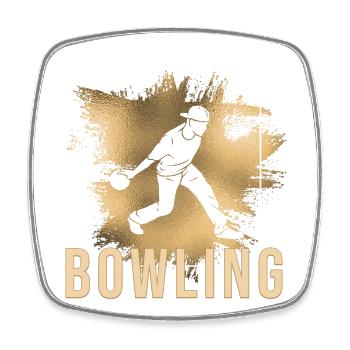 Bowling - Viereckiger Kühlschrankmagnet - Weiß - Vorne