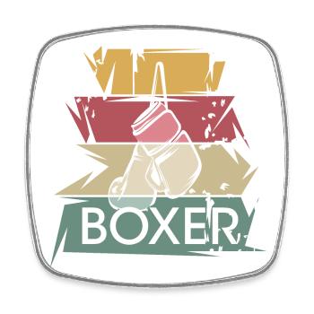 gants de boxe rétro boxeurs icône de boxe vintage - Magnet carré - blanc - Devant