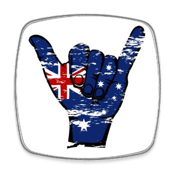 Australien Flagge Surfing Symbol used - Viereckiger Kühlschrankmagnet - Weiß - Vorne
