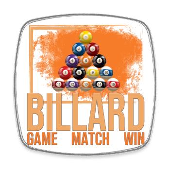 Game - Match - Win - Billard - Viereckiger Kühlschrankmagnet - Weiß - Vorne