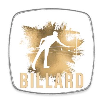 Billard - Viereckiger Kühlschrankmagnet - Weiß - Vorne
