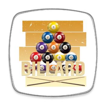 Billard - Viereckiger Kühlschrankmagnet - Weiß - Vorne