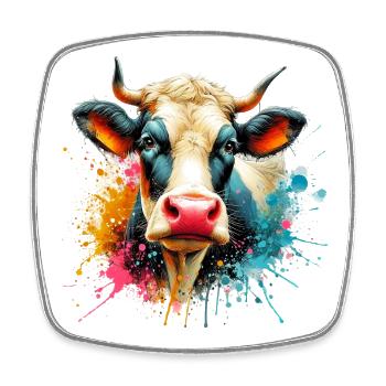 Cow - Square fridge magnet - white - Front