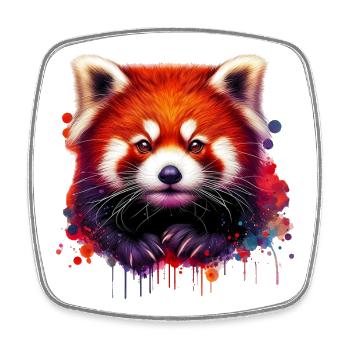 Kleiner Panda - Viereckiger Kühlschrankmagnet - Weiß - Vorne