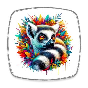 Lemur - Square fridge magnet - white - Front