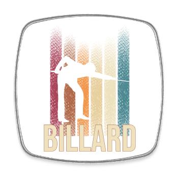 Billard - Viereckiger Kühlschrankmagnet - Weiß - Vorne