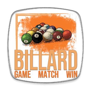 Game - Match - Win - Billard - Viereckiger Kühlschrankmagnet - Weiß - Vorne