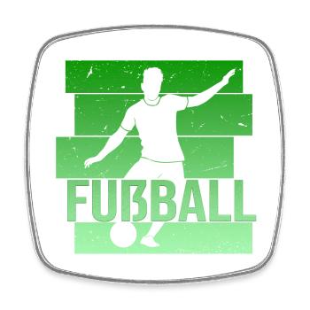 Fußball - Viereckiger Kühlschrankmagnet - Weiß - Vorne