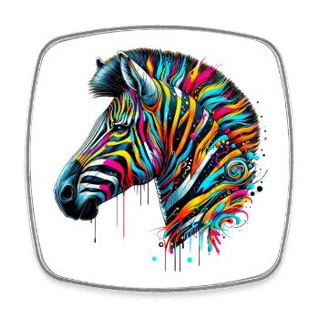 Zebra - Viereckiger Kühlschrankmagnet - Weiß - Vorne