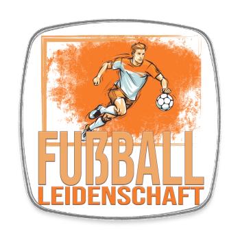 Fußball Leidenschaft - Viereckiger Kühlschrankmagnet - Weiß - Vorne