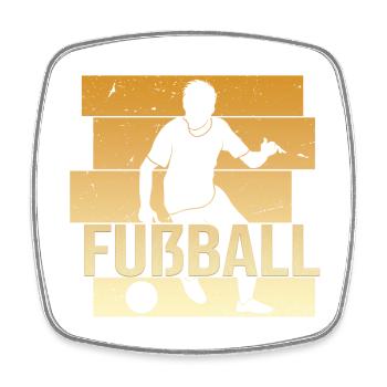 Fußball - Viereckiger Kühlschrankmagnet - Weiß - Vorne