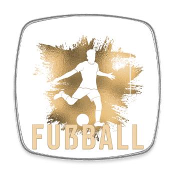 Fußball - Viereckiger Kühlschrankmagnet - Weiß - Vorne