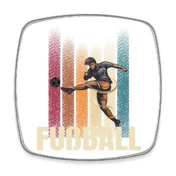 Fußball - Viereckiger Kühlschrankmagnet - Weiß - Vorne