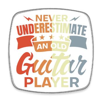 Never Underestimate An Old Guitar Player - Viereckiger Kühlschrankmagnet - Weiß - Vorne