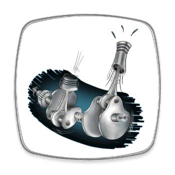 Kurbelwelle Illustrationen - Viereckiger Kühlschrankmagnet - Weiß - Vorne