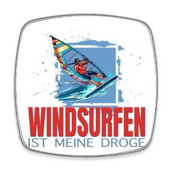 Windsurfen ist meine Droge - Viereckiger Kühlschrankmagnet - Weiß - Vorne