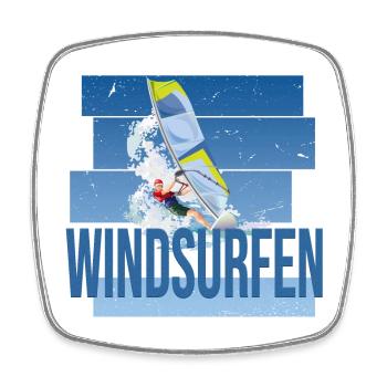 Windsurfen - Surfen - Viereckiger Kühlschrankmagnet - Weiß - Vorne