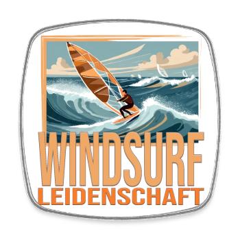 Windsurf Leidenschaft - Viereckiger Kühlschrankmagnet - Weiß - Vorne