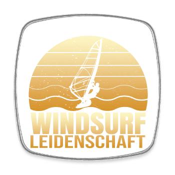 Windsurf Leidenschaft - Viereckiger Kühlschrankmagnet - Weiß - Vorne