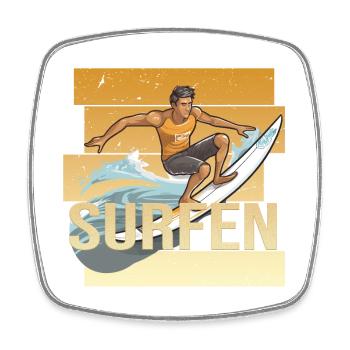 Surfen - Viereckiger Kühlschrankmagnet - Weiß - Vorne
