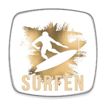 Surfen - Viereckiger Kühlschrankmagnet - Weiß - Vorne