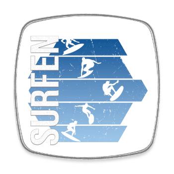 Surfen - Viereckiger Kühlschrankmagnet - Weiß - Vorne