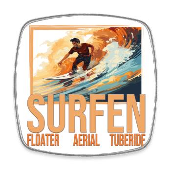 Floater - Aerial - Tuberide - Surfen - Viereckiger Kühlschrankmagnet - Weiß - Vorne