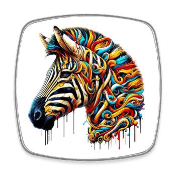 Zebra - Viereckiger Kühlschrankmagnet - Weiß - Vorne