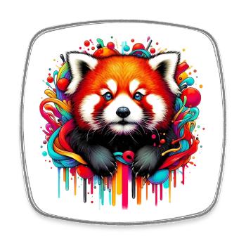 Red panda - Square fridge magnet - white - Front