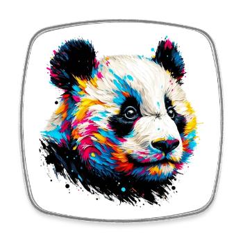 Panda - Viereckiger Kühlschrankmagnet - Weiß - Vorne