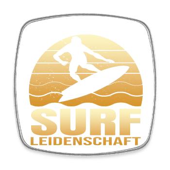 Surf Leidenschaft - Viereckiger Kühlschrankmagnet - Weiß - Vorne