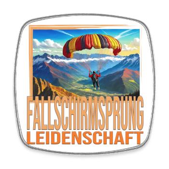 Fallschirmsprung Leidenschaft - Viereckiger Kühlschrankmagnet - Weiß - Vorne