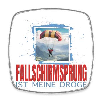 Fallschirmsprung ist meine Droge - Viereckiger Kühlschrankmagnet - Weiß - Vorne
