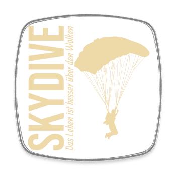 Skydive - Das Leben ist besser über den Wolken - Viereckiger Kühlschrankmagnet - Weiß - Vorne