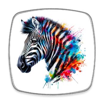 Zebra - Viereckiger Kühlschrankmagnet - Weiß - Vorne