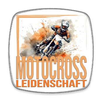 Motocross Leidenschaft - Viereckiger Kühlschrankmagnet - Weiß - Vorne