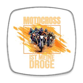 Motocross ist meine Droge - Viereckiger Kühlschrankmagnet - Weiß - Vorne