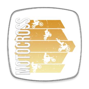 Motocross - Viereckiger Kühlschrankmagnet - Weiß - Vorne