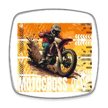 Motocross Life - Viereckiger Kühlschrankmagnet - Weiß - Vorne