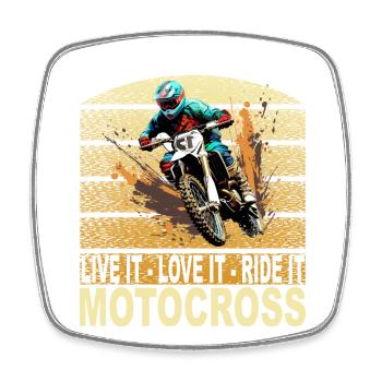 Live it Love it Ride it - Motocross - Viereckiger Kühlschrankmagnet - Weiß - Vorne