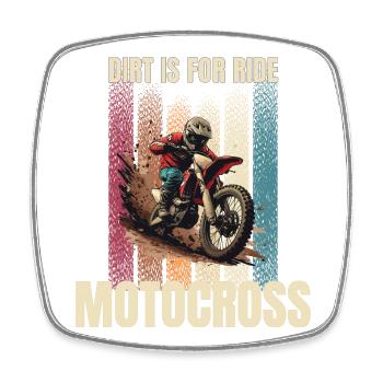Dirt is for Ride - Motocross - Viereckiger Kühlschrankmagnet - Weiß - Vorne