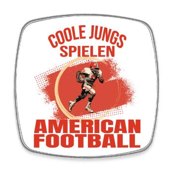 Coole Jungs spielen American Football - Viereckiger Kühlschrankmagnet - Weiß - Vorne