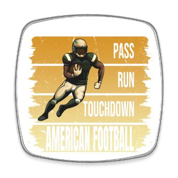 Pass - Run - Touchtown - American Football - Viereckiger Kühlschrankmagnet - Weiß - Vorne