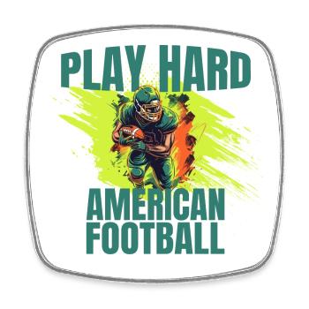 Play Hard - American Football - Viereckiger Kühlschrankmagnet - Weiß - Vorne