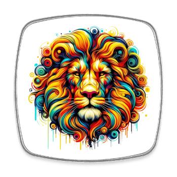 Lion - Square fridge magnet - white - Front