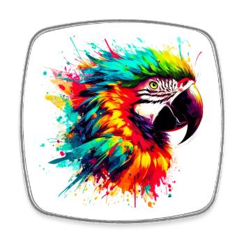 Parrot - Square fridge magnet - white - Front